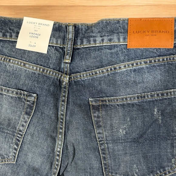 NWT LUCKY BRAND / 365 Vintage Loose Distressed Crop High Rise Jeans Size 32x29 - Picture 9 of 12